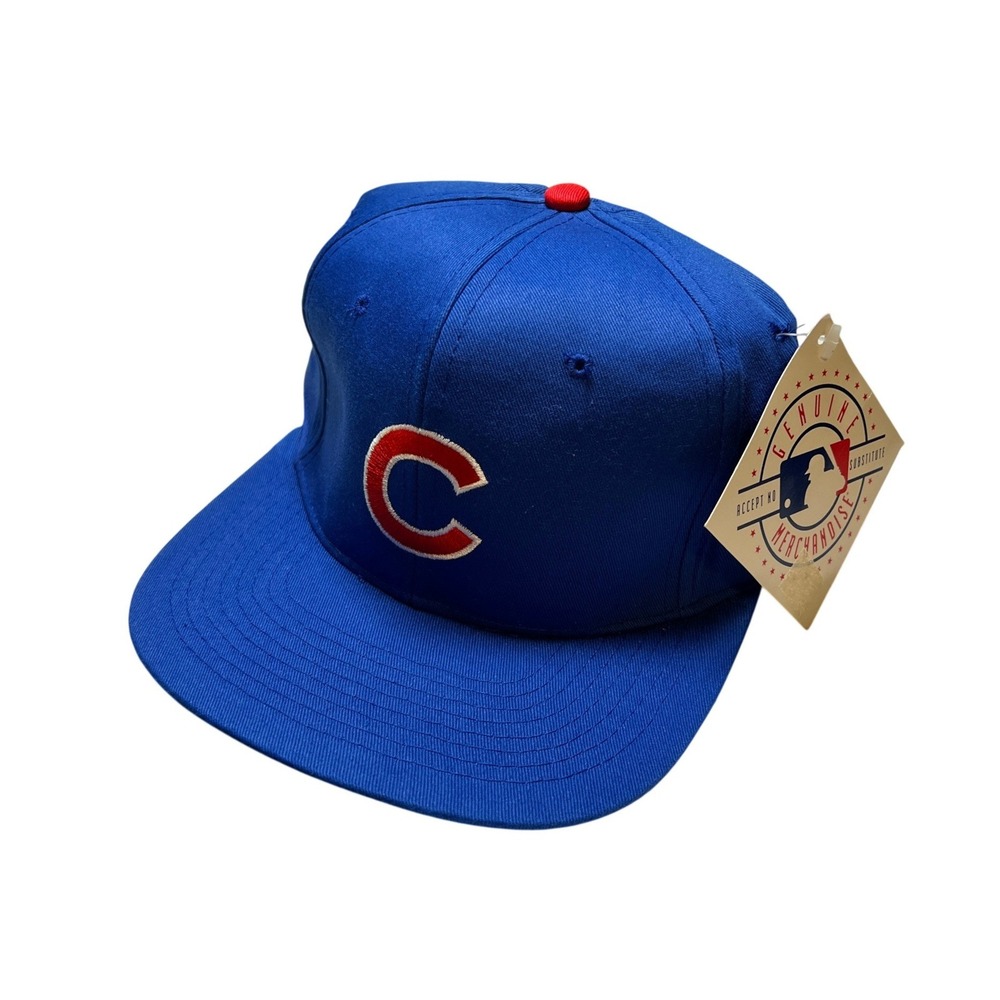 Vintage Chicago Cubs Snapback Hat Mens OSFM Blue Genuine Merchandise MLB Style